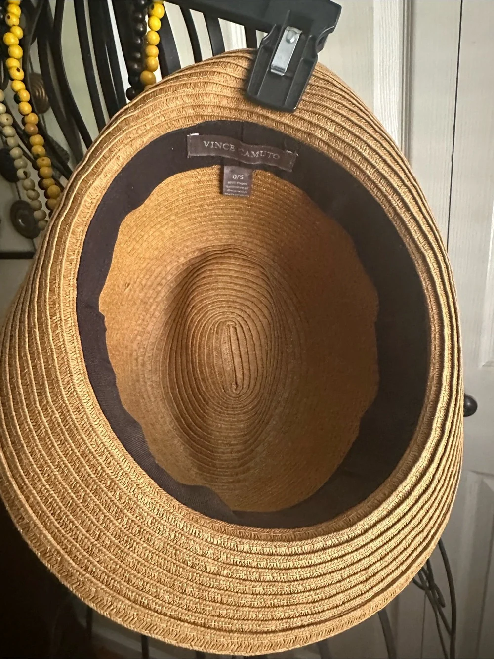 Vince Camuto Tan Straw Fedora Hat